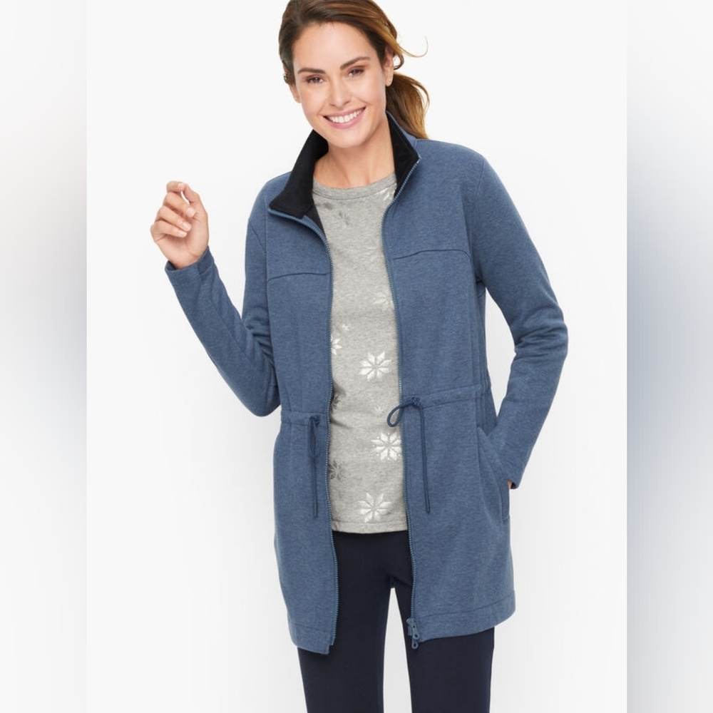 Talbots Navy Utility Jacket with Drawstring Waist